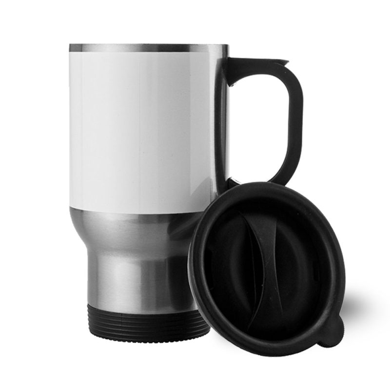 14 oz Stainless Steel Travel Mug - with White Patch - ORCA