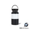 950 ml Sublimation Black Stainless Steel Powder Coated Water Bottle with White Patch