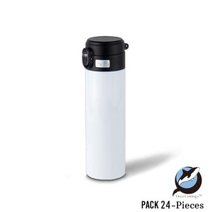 Stainless Steel Vacuum Insulated Water Bottle with Buffered Flip-Top Lid