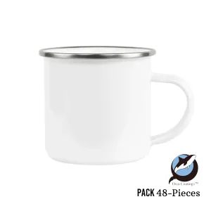 12 oz enamel Camping Mug with silver rim